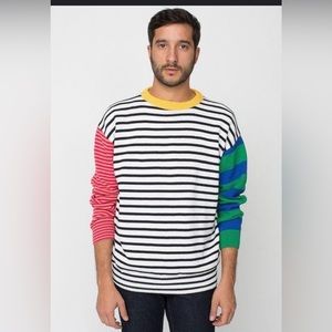 American Apparel Vintage Striped Sweater M Unisex Retro Los Angeles